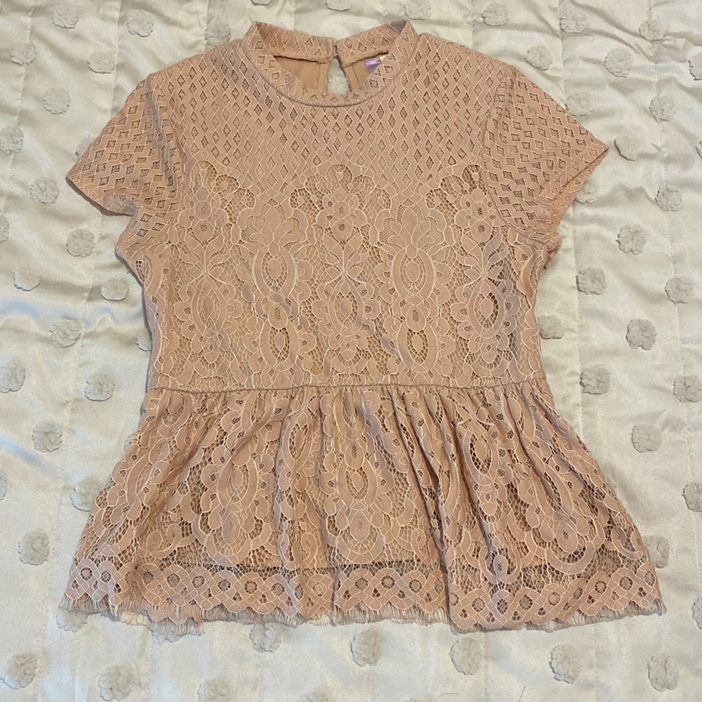 Lace Peplum Top